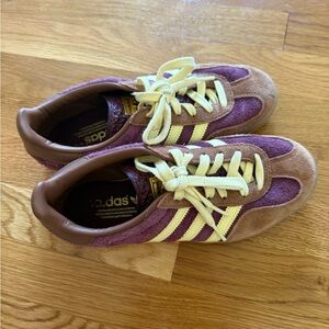 Adidas Purple and Tan Shoes with Cream Details